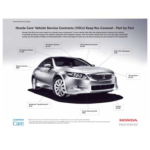 Honda Care documents, Brochures, contracts, application